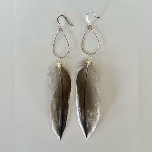 Feather Earrings - Silver